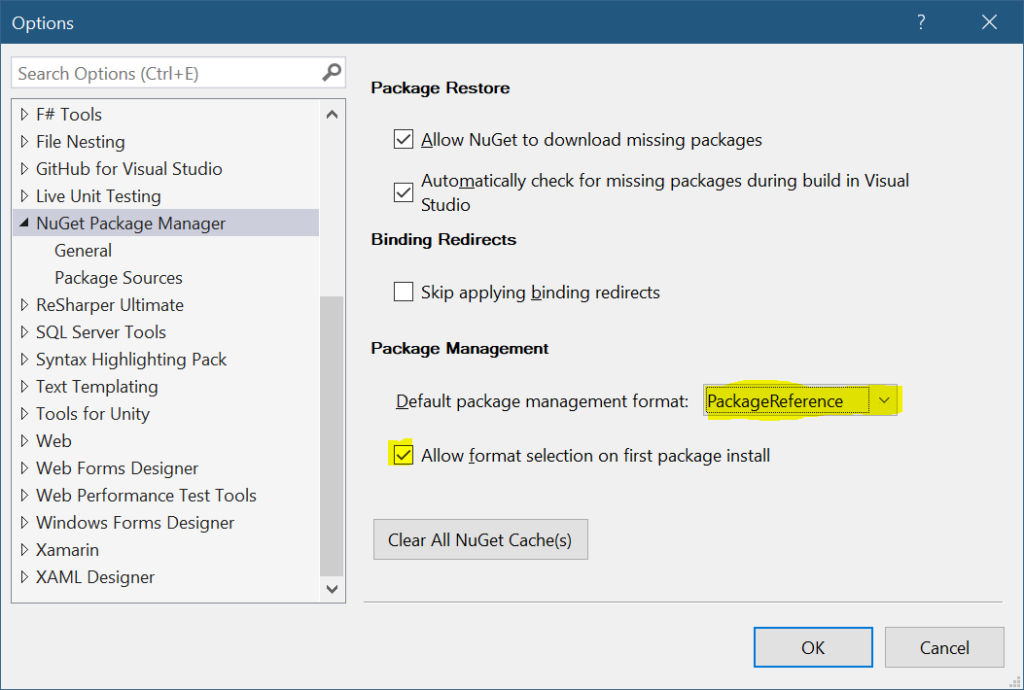 NuGet Package Management options
