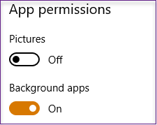 App permissions in Settings