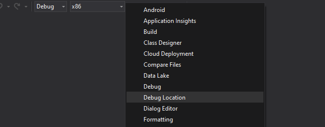 Enabling debug toolbar via menu