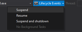 Lifecycle events menu