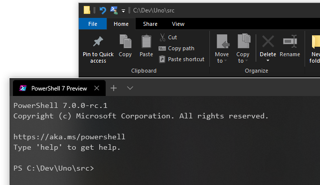 The current folder is now open in Windows Terminal