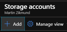 Add new Storage account