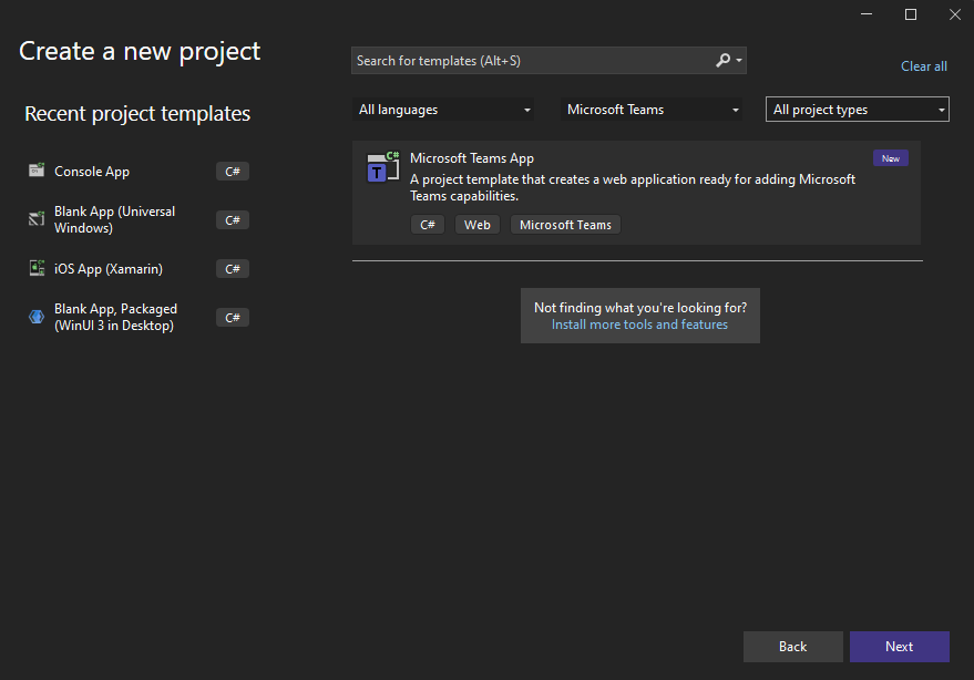 Microsoft Teams project template